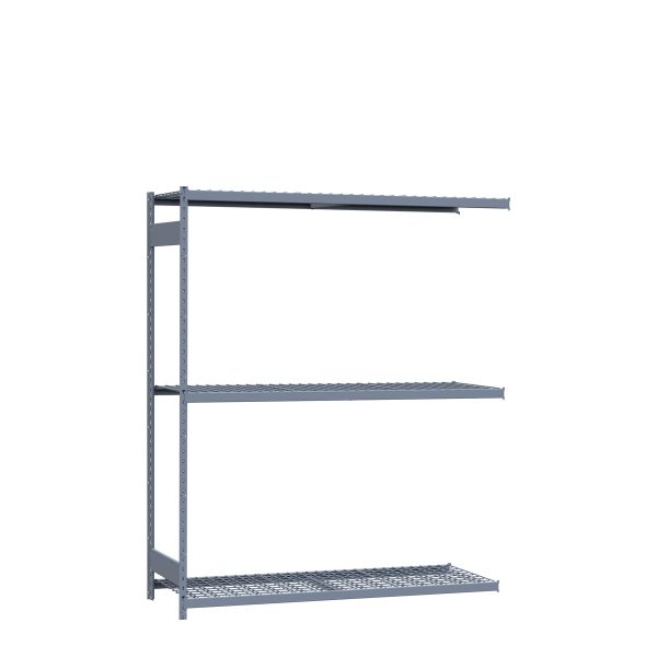 Medium-Duty Mini-Rack Shelving, 72W x 24D x 87H Adder, 3-Shelf Unit with Wire Decking