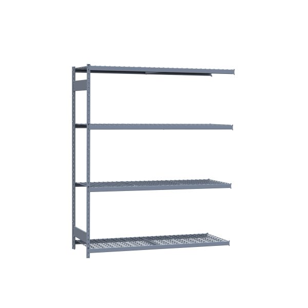 Medium-Duty Mini-Rack Shelving, 72W x 24D x 87H Adder, 4-Shelf Unit with Wire Decking