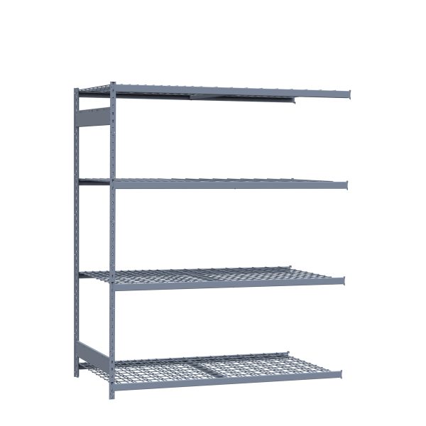 Medium-Duty Mini-Rack Shelving, 72W x 36D x 87H Adder, 4-Shelf Unit with Wire Decking