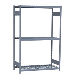 Medium-Duty Mini-Rack Shelving, 48W x 24D x 75H Starter, 3-Shelf Unit with Wire Decking