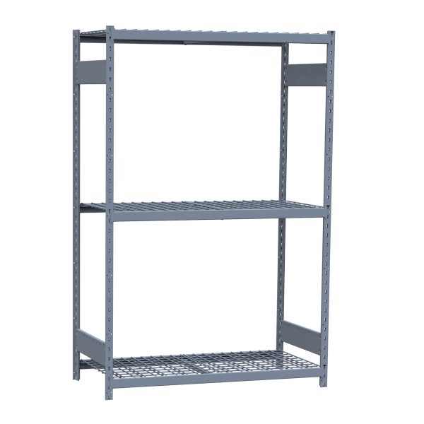Medium-Duty Mini-Rack Shelving, 48W x 24D x 75H Starter, 3-Shelf Unit with Wire Decking
