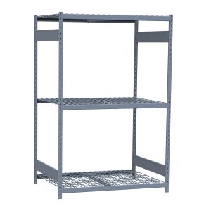 Medium-Duty Mini-Rack Shelving, 48W x 36D x 75H Starter, 3-Shelf Unit with Wire Decking