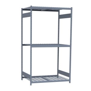 Medium-Duty Mini-Rack Shelving, 48W x 36D x 87H Starter, 3-Shelf Unit with Wire Decking