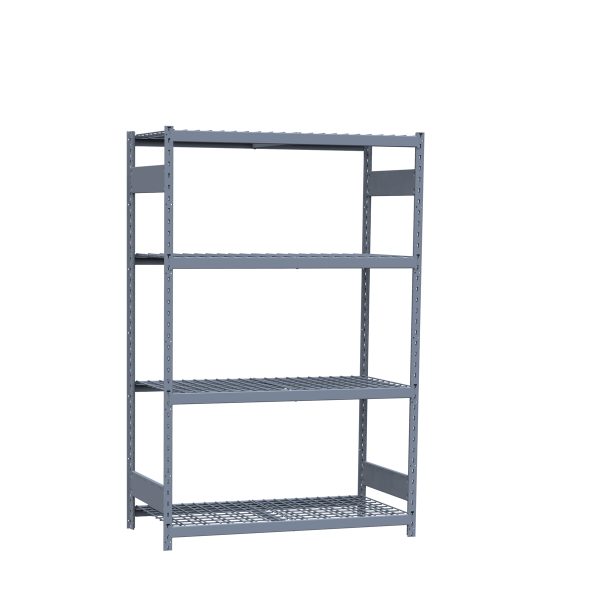 Medium-Duty Mini-Rack Shelving, 48W x 24D x 75H Starter, 4-Shelf Unit with Wire Decking