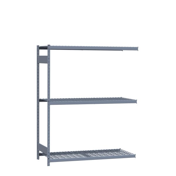 Medium-Duty Mini-Rack Shelving, 60W x 24D x 75H Starter, 3-Shelf Unit with Wire Decking