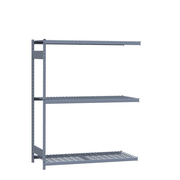 Medium-Duty Mini-Rack Shelving, 60W x 36D x 75H Starter, 3-Shelf Unit with Wire Decking