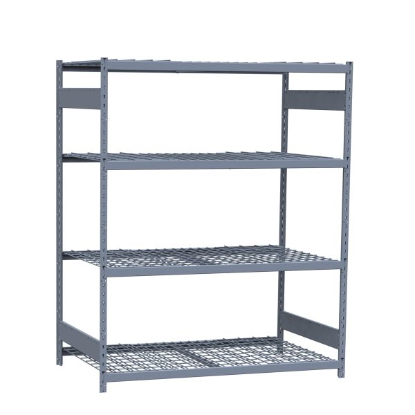 Medium-Duty Mini-Rack Shelving, 60W x 36D x 75H Starter, 4-Shelf Unit with Wire Decking