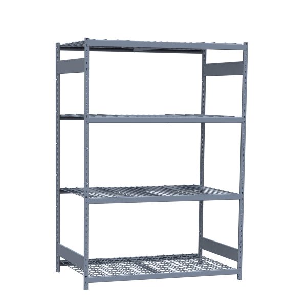 Medium-Duty Mini-Rack Shelving, 60W x 36D x 87H Starter, 4-Shelf Unit with Wire Decking