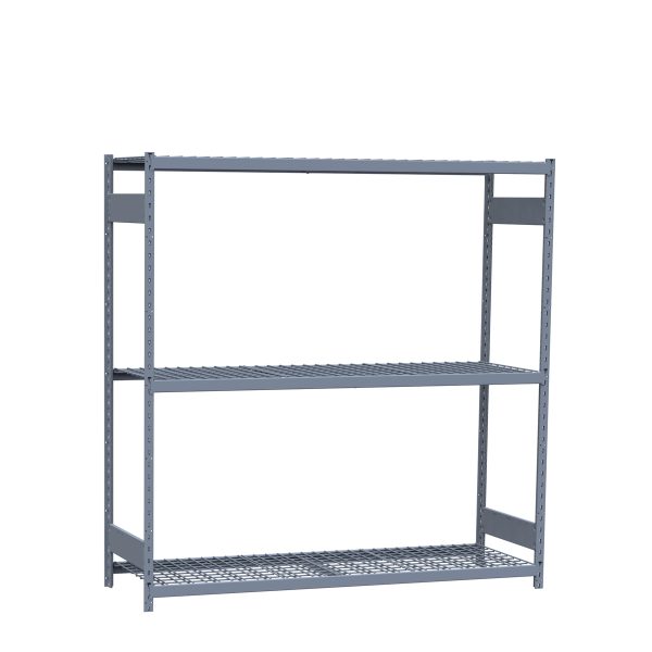 Medium-Duty Mini-Rack Shelving, 72W x 24D x 75H Starter, 3-Shelf Unit with Wire Decking