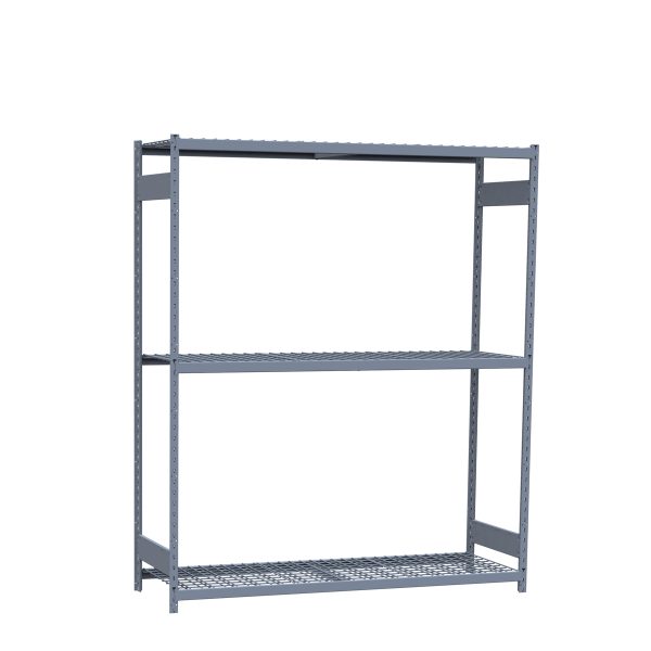 Medium-Duty Mini-Rack Shelving, 72W x 24D x 87H Starter, 3-Shelf Unit with Wire Decking