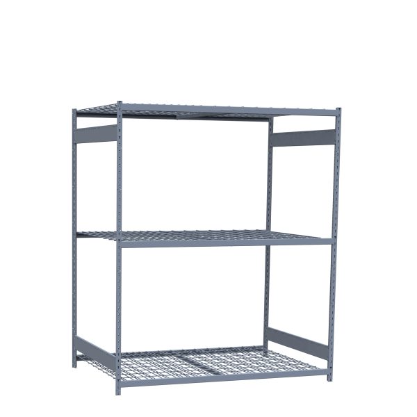 Medium-Duty Mini-Rack Shelving, 72W x 48D x 87H Starter, 3-Shelf Unit with Wire Decking