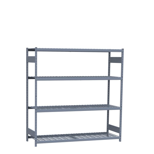 Medium-Duty Mini-Rack Shelving, 72W x 24D x 75H Starter, 4-Shelf Unit with Wire Decking