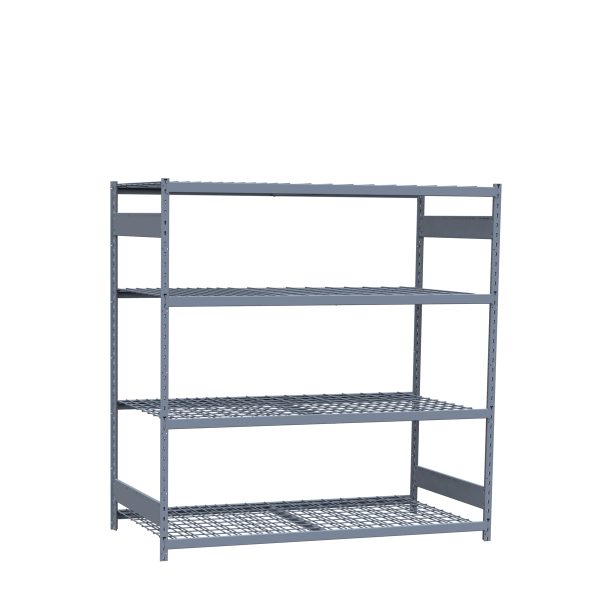 Medium-Duty Mini-Rack Shelving, 72W x 36D x 75H Starter, 4-Shelf Unit with Wire Decking