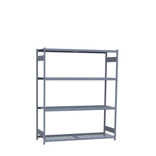 Medium-Duty Mini-Rack Shelving, 72W x 24D x 87H Starter, 4-Shelf Unit with Wire Decking