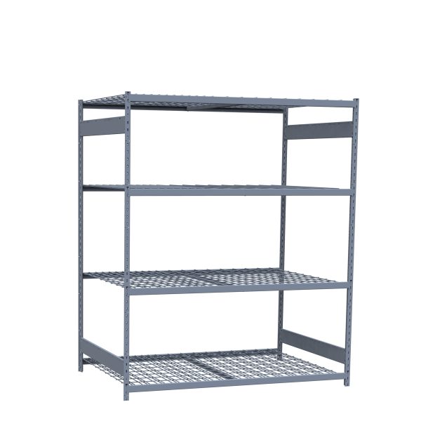 Medium-Duty Mini-Rack Shelving, 72W x 48D x 87H Starter, 4-Shelf Unit with Wire Decking