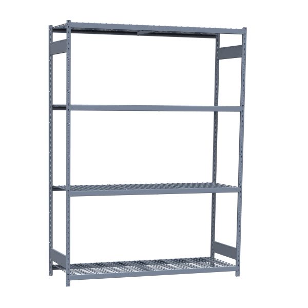 Medium-Duty Mini-Rack Shelving, 72W x 24D x 99H Starter, 4-Shelf Unit with Wire Decking