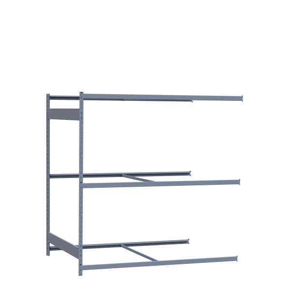 Medium-Duty Mini-Rack Shelving, 72W x 48D x 75H Adder, 3-Shelf Unit with No Decking