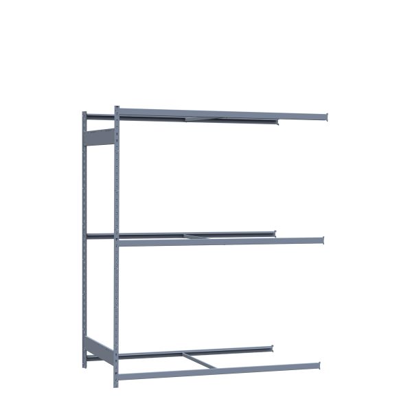 Medium-Duty Mini-Rack Shelving, 72W x 36D x 87H Adder, 3-Shelf Unit with No Decking