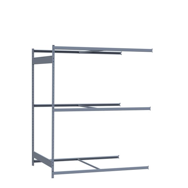 Medium-Duty Mini-Rack Shelving, 72W x 48D x 87H Adder, 3-Shelf Unit with No Decking