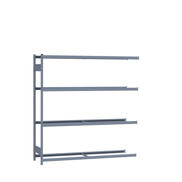 Medium-Duty Mini-Rack Shelving, 72W x 18D x 75H Adder, 4-Shelf Unit with No Decking