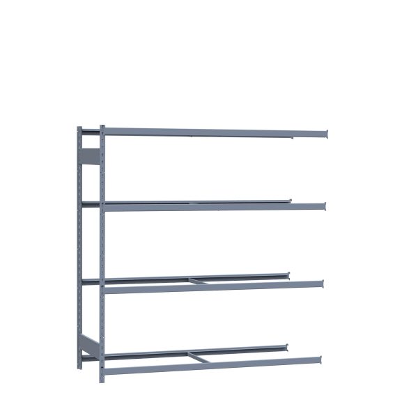 Medium-Duty Mini-Rack Shelving, 72W x 24D x 75H Adder, 4-Shelf Unit with No Decking