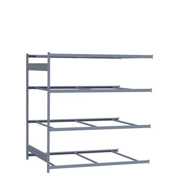 Medium-Duty Mini-Rack Shelving, 72W x 48D x 75H Adder, 4-Shelf Unit with No Decking