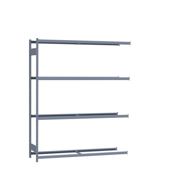 Medium-Duty Mini-Rack Shelving, 72W x 18D x 87H Adder, 4-Shelf Unit with No Decking