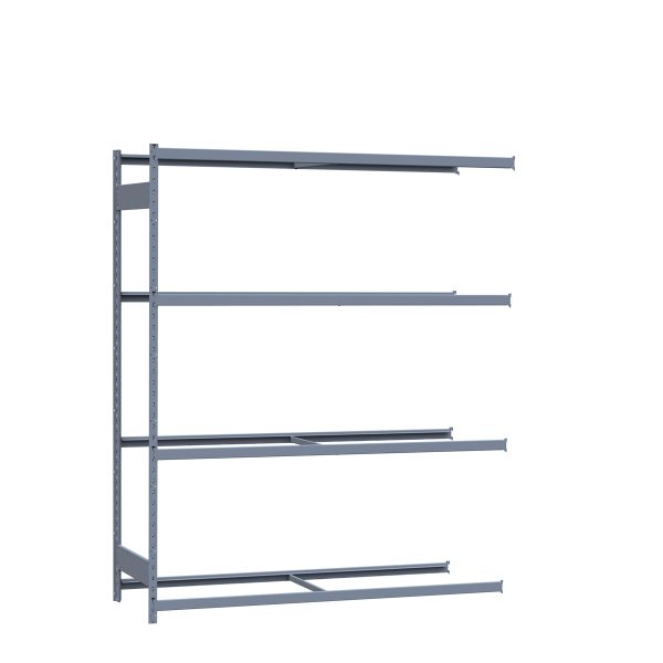 Medium-Duty Mini-Rack Shelving, 72W x 24D x 87H Adder, 4-Shelf Unit with No Decking