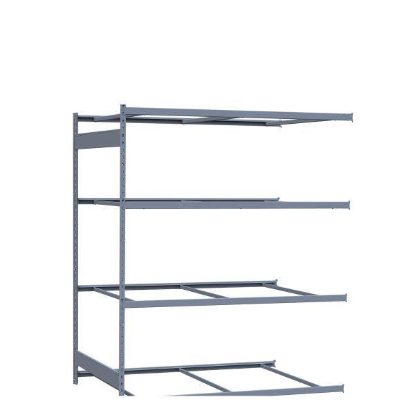 Medium-Duty Mini-Rack Shelving, 72W x 48D x 87H Adder, 4-Shelf Unit with No Decking