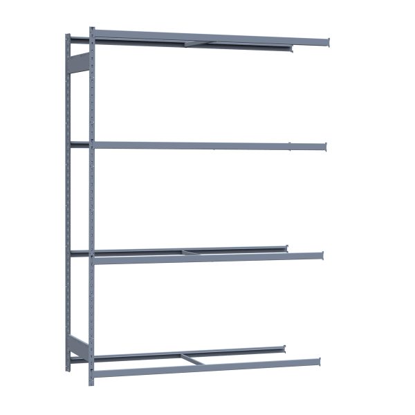 Medium-Duty Mini-Rack Shelving, 72W x 24D x 99H Adder, 4-Shelf Unit with No Decking