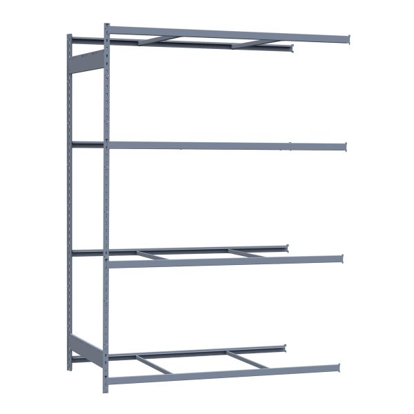 Medium-Duty Mini-Rack Shelving, 72W x 36D x 99H Adder, 4-Shelf Unit with No Decking