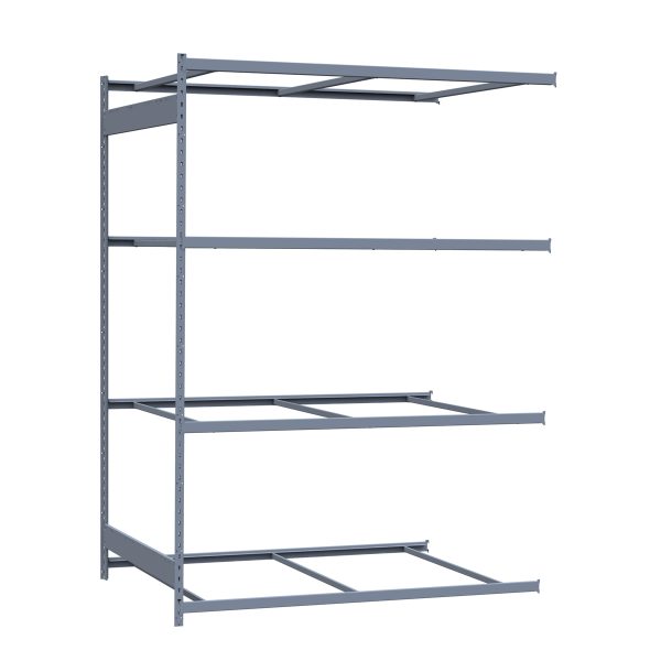 Medium-Duty Mini-Rack Shelving, 72W x 48D x 99H Adder, 4-Shelf Unit with No Decking