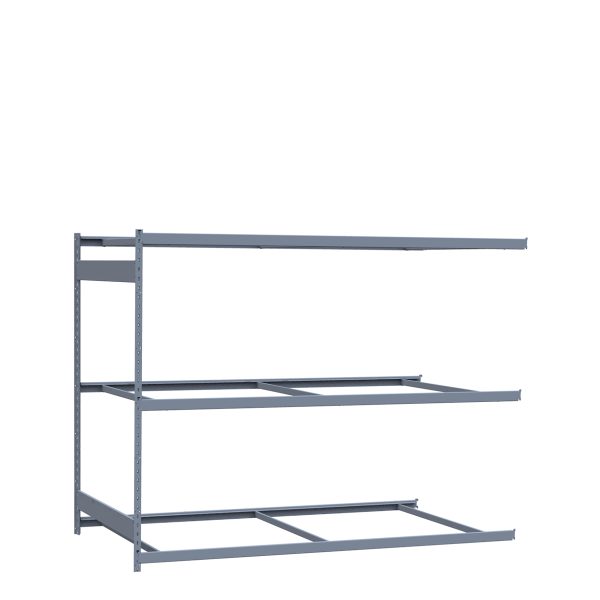 Heavy-Duty Mini-Rack Shelving, 96W x 48D x 75H Adder, 3-Shelf Unit with No Decking