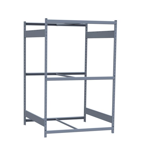 Medium-Duty Mini-Rack Shelving, 48W x 48D x 75H Starter, 3-Shelf Unit with No Decking