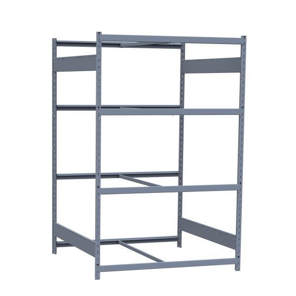 Medium-Duty Mini-Rack Shelving, 48W x 48D x 75H Starter, 4-Shelf Unit with No Decking