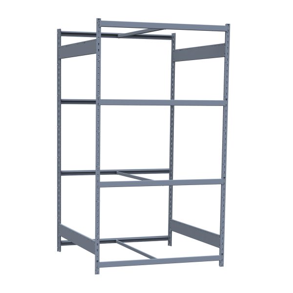 Medium-Duty Mini-Rack Shelving, 48W x 48D x 87H Starter, 4-Shelf Unit with No Decking