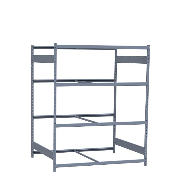 Medium-Duty Mini-Rack Shelving, 60W x 48D x 75H Starter, 4-Shelf Unit with No Decking