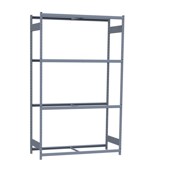 Medium-Duty Mini-Rack Shelving, 60W x 24D x 99H Starter, 4-Shelf Unit with No Decking