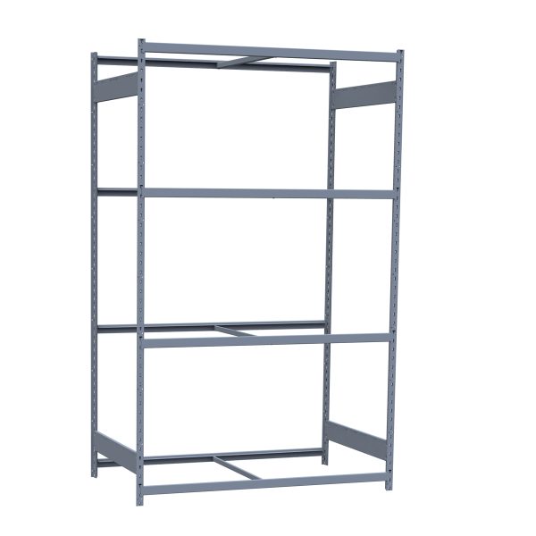 Medium-Duty Mini-Rack Shelving, 60W x 36D x 99H Starter, 4-Shelf Unit with No Decking