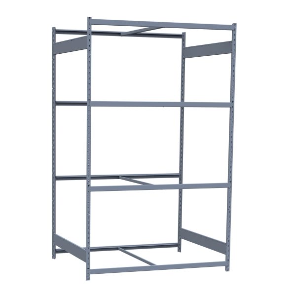 Medium-Duty Mini-Rack Shelving, 60W x 48D x 99H Starter, 4-Shelf Unit with No Decking