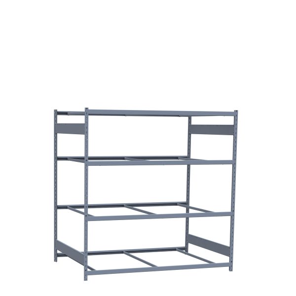 Medium-Duty Mini-Rack Shelving, 72W x 48D x 75H Starter, 4-Shelf Unit with No Decking