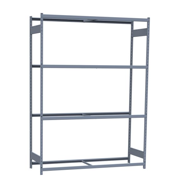 Medium-Duty Mini-Rack Shelving, 72W x 24D x 99H Starter, 4-Shelf Unit with No Decking