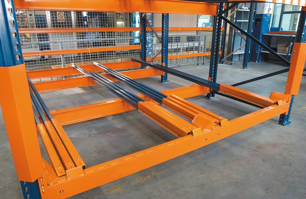 Push-Back-Rack-Trolley-Rail-Assembly