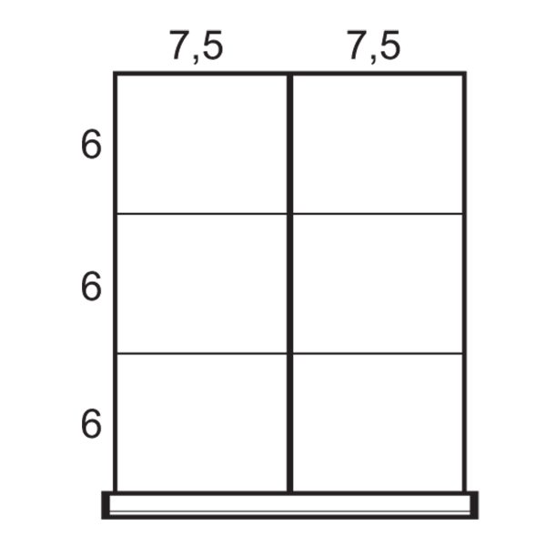 Partitions & Dividers Proposal, 6 Comp. (18"W x 21"D x 8"H)