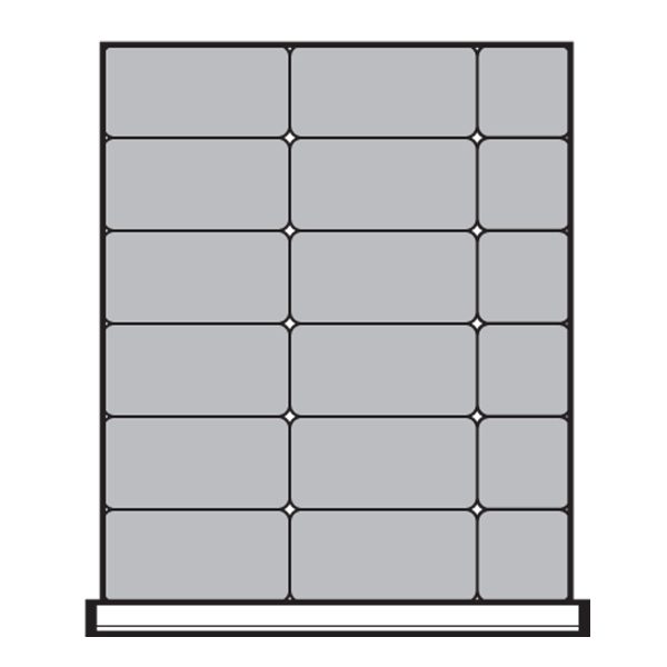 Plastic Bins Proposal, 18 bins (18"W x 21"D x 3"H)