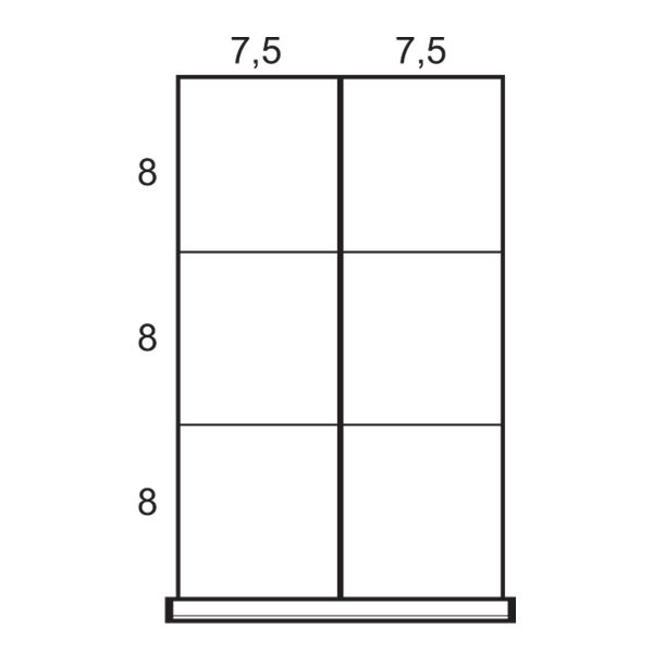 Partitions & Dividers Proposal, 6 Comp. (18"W x 27"D x 4"H)