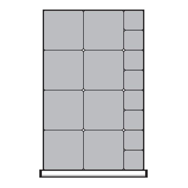 Plastic Bins Proposal, 16 bins (18"W x 27"D x 4"H)