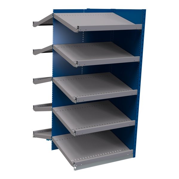 Closed Sloped Pick Shelving, 36W x 48D x 75H Standalone Adder, 10-Shelf Unit