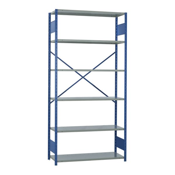 Open Industrial Shelving, 48W x 18D x 99H, Starter, 6-Shelf Unit