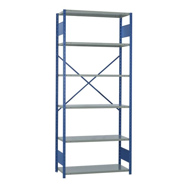 Open Industrial Shelving, 42W x 18D x 99H, Starter, 6-Shelf Unit